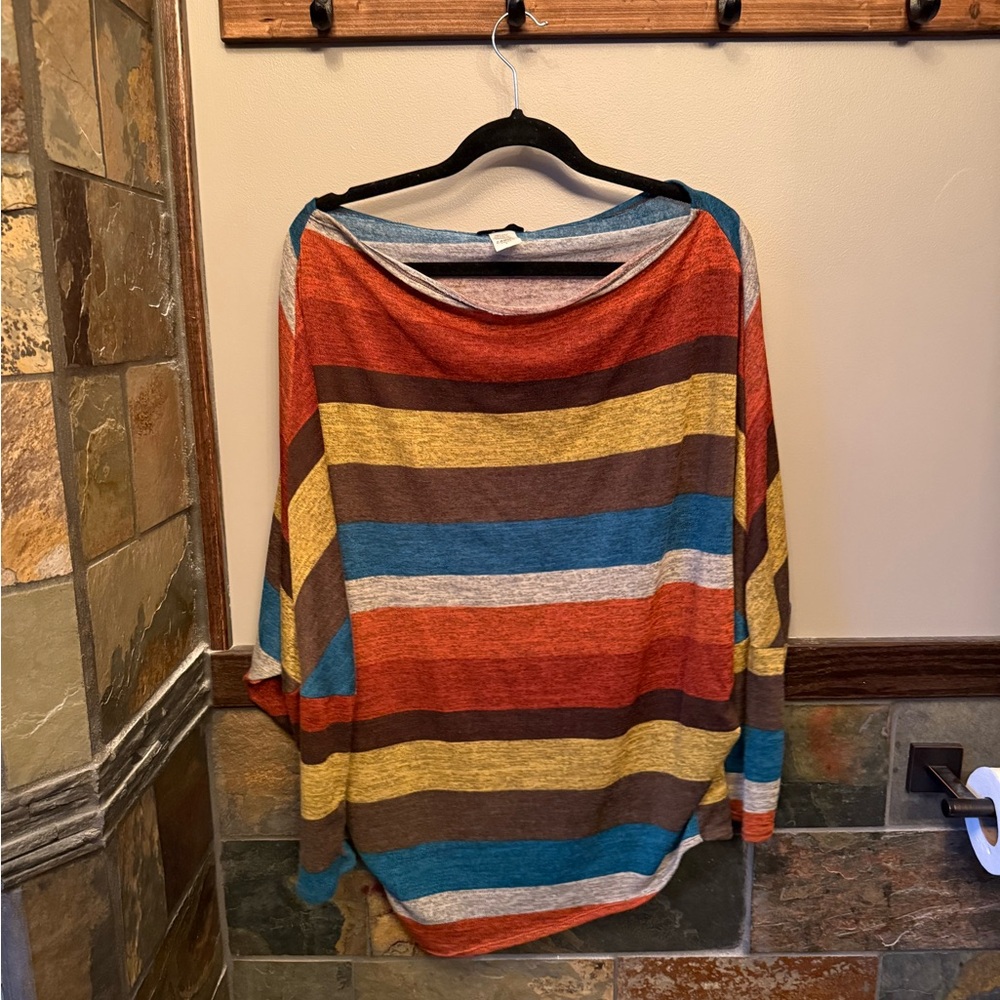 NWOT Silver Icing Striped Multicolor Long Sleeve Top